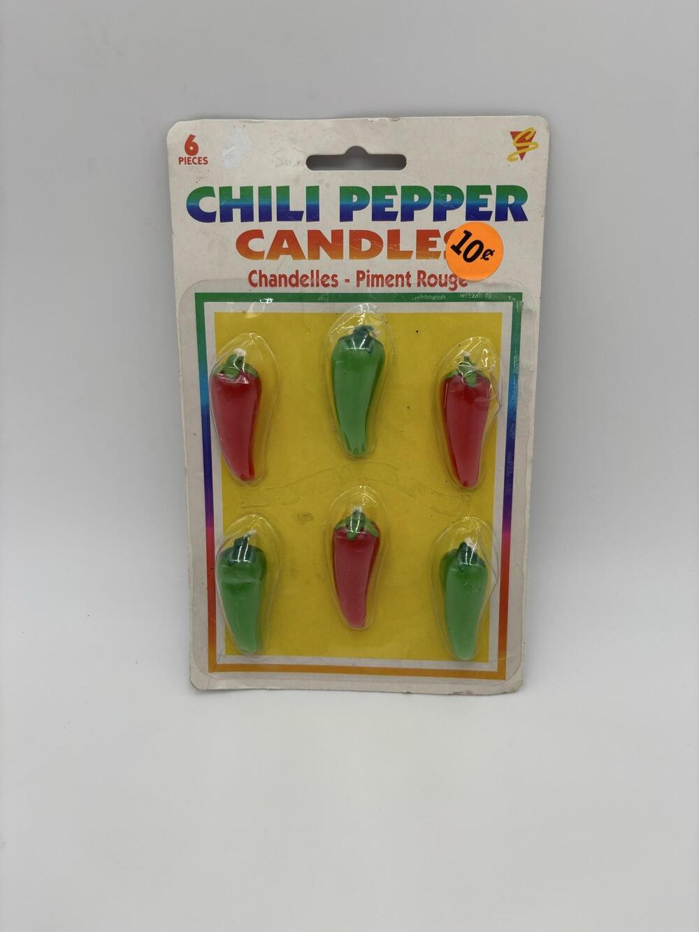Amscan Chili Pepper Novelty Candles Multicolor 6‎ Pieces Plastic MPN17016